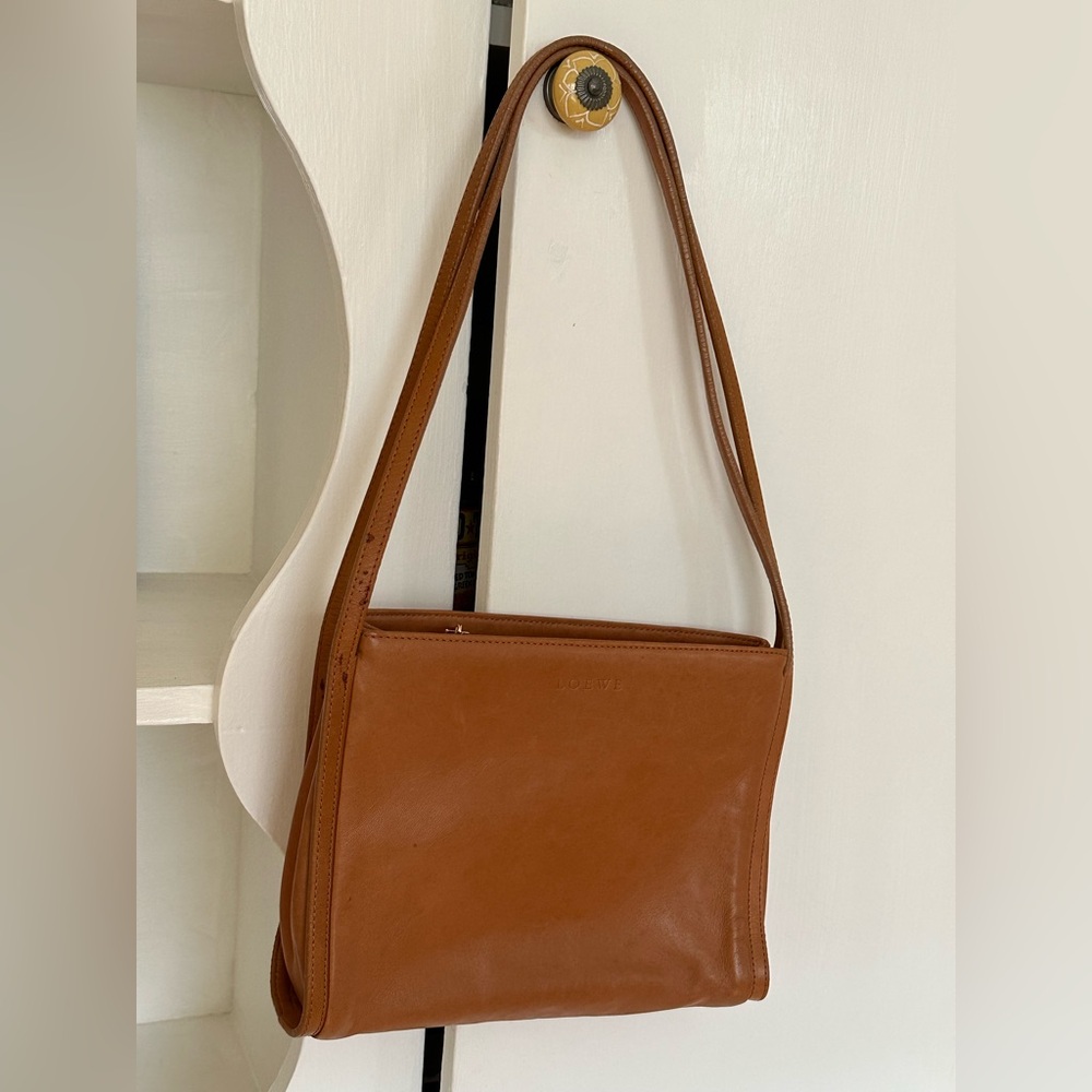 Loewe Brown Lambskin Leather Shoulder Bag